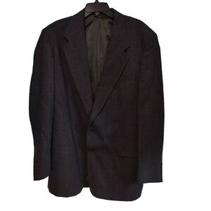 Austin Reed Mens Blazer Sports Coat Sz 44L Black Gray Made USA